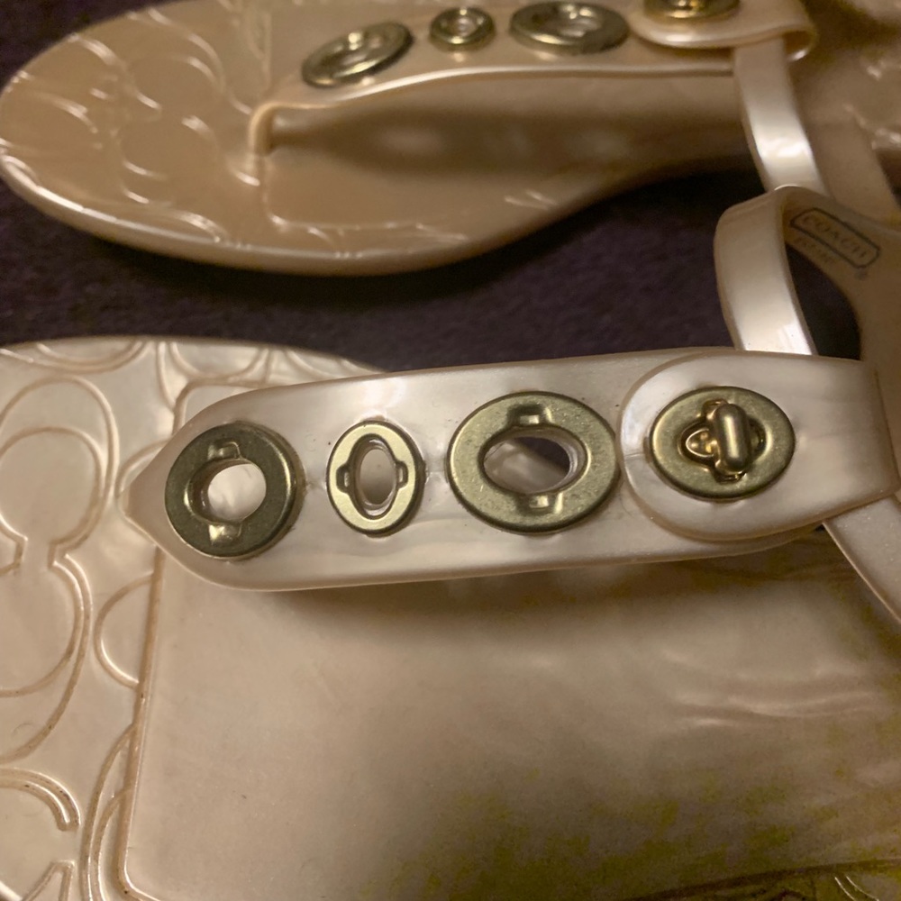Gold Coach jelly sandals